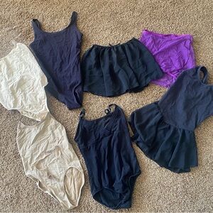 Size 10/12 practice dance leotards and skirts